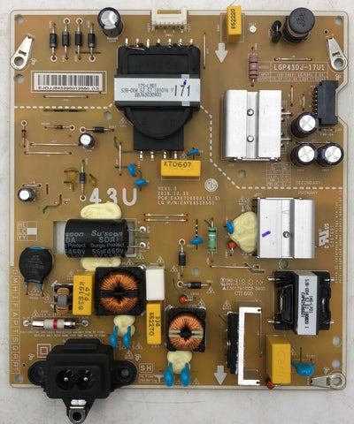 LG 43UK6090PUA 4K LED TV LGP43DJ-17U1 Power Supply Board- EAY64529501