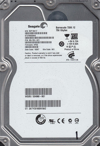 Seagate 750GB Hard Drive- ST3750528AS
