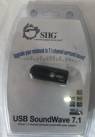 SIIG USB SoundWave 7.1 Surround Sound USB Audio Adapter- CE-S00012-S2