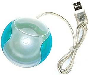 Apple iMac USB Teal/Blue Puck Mouse- M4848