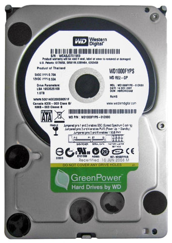 Western Digital 1TB Hard Drive- WD1000FYPS